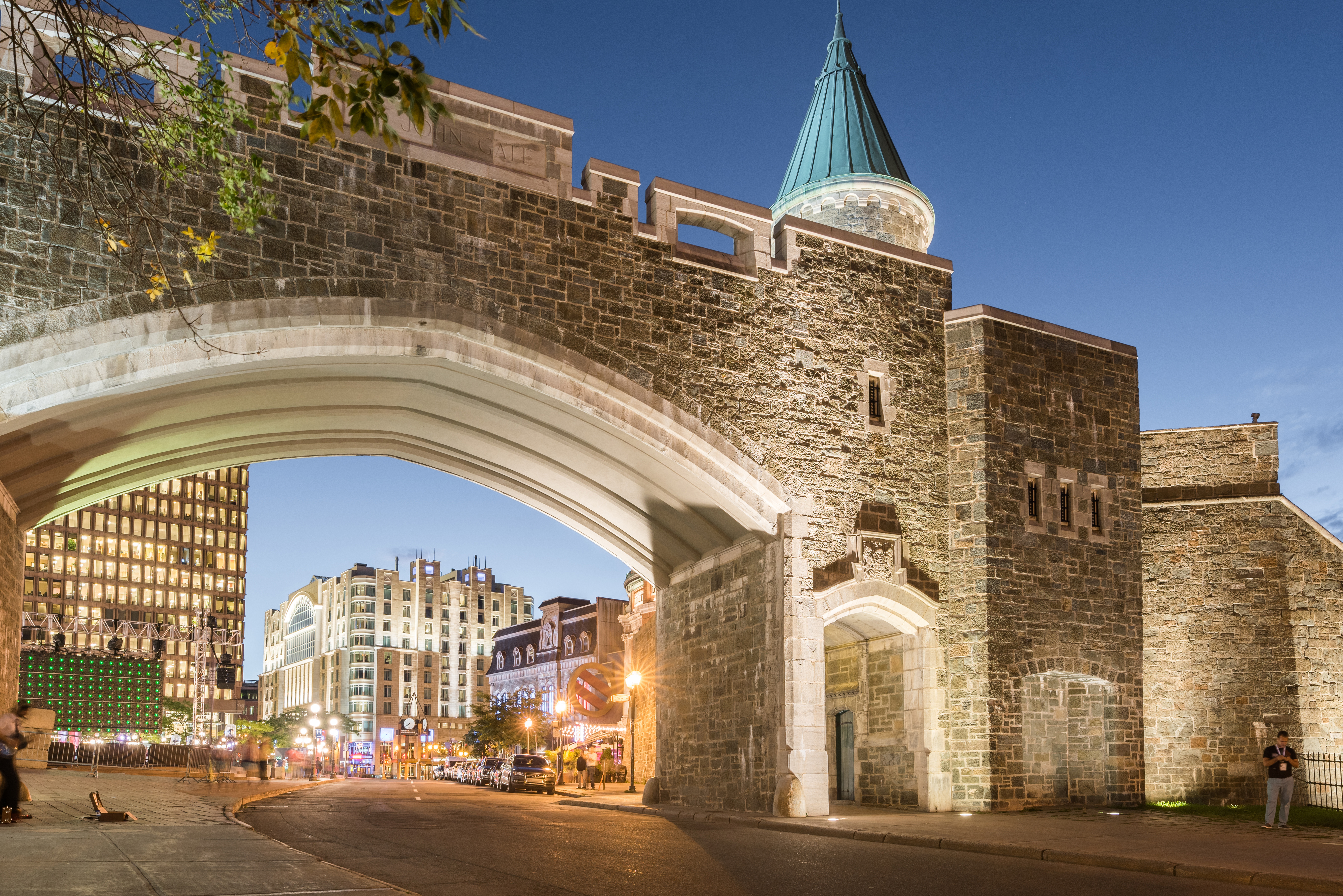Some of the massive stone walls that encircle Old Quebec City
