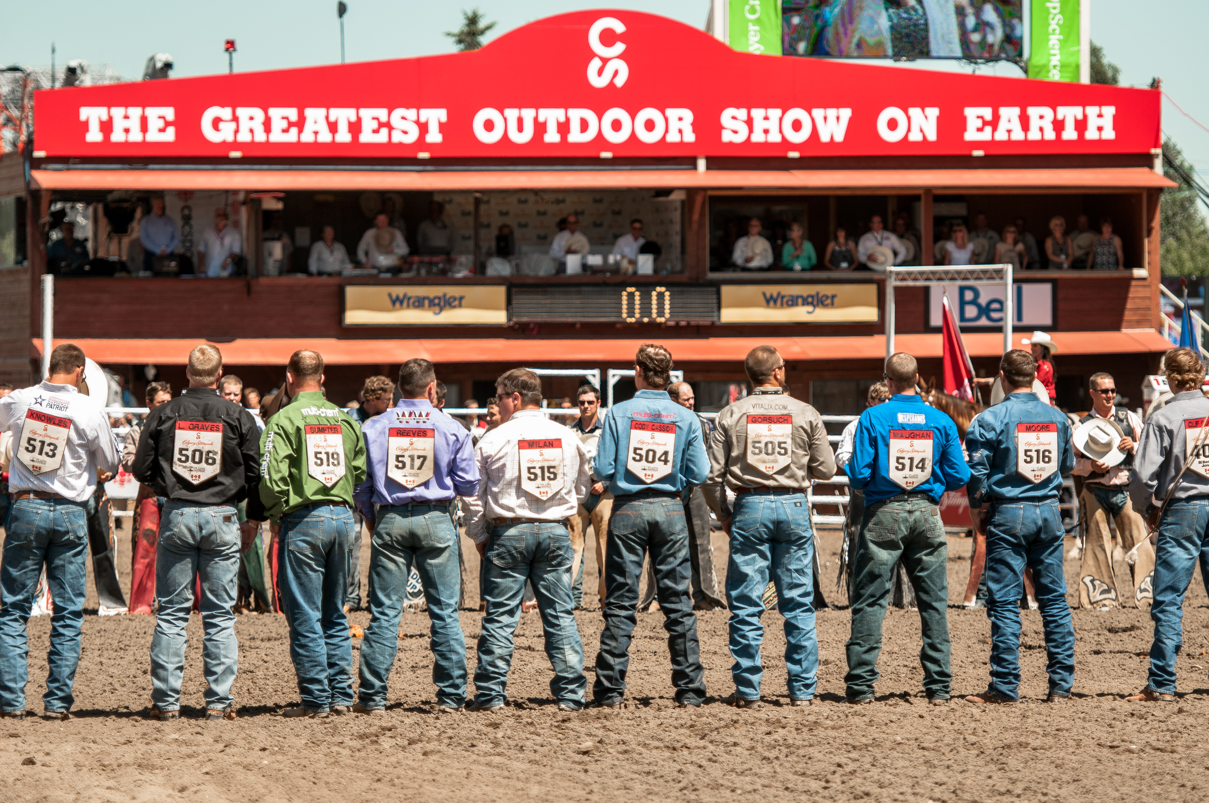 Lineup of Cowboys at the Calgary Stampede