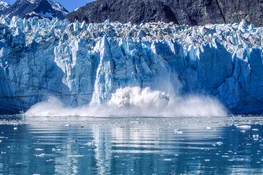 A glacier breaking off in Glacier Bay National Park