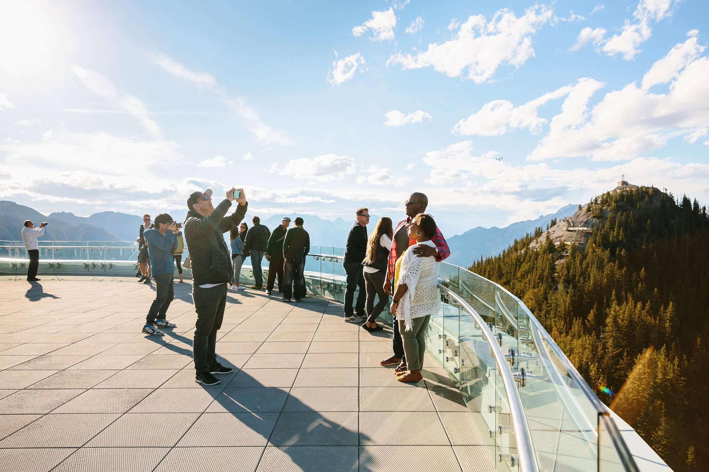 Visitors at the top of Sulphur Mountain