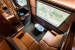 An aerial view of the Prestige cabin onboard the Canadian train.
