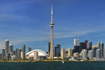 The Toronto skyline with the CN tower in the middle