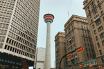 View of The Calgary Tower and surrounding buildings