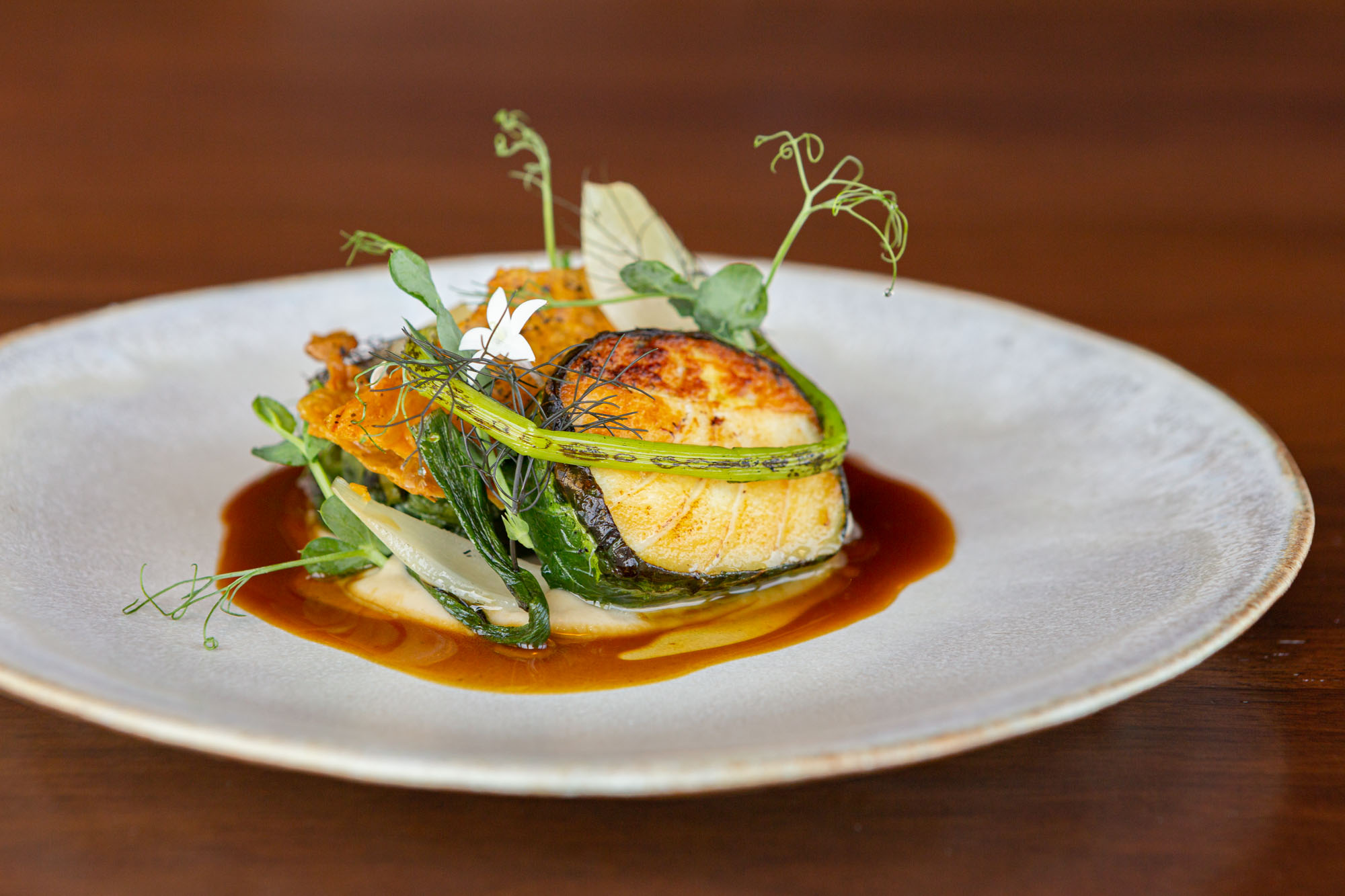 The halibut dish at Canoe Restaurant in Toronto 