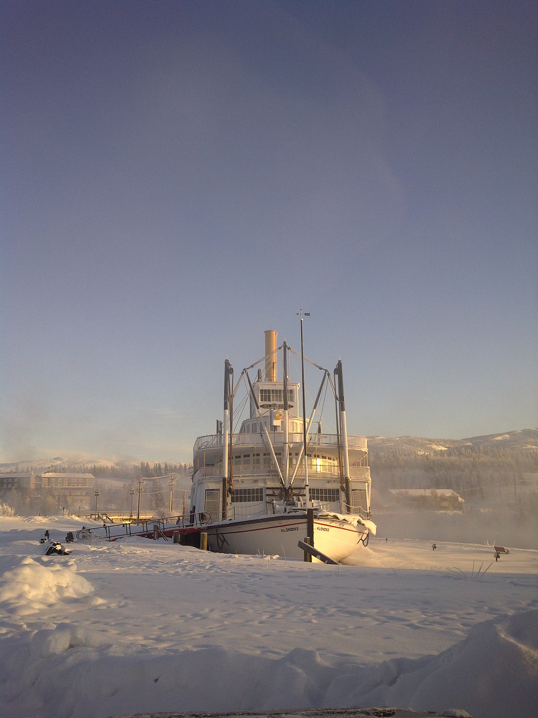 SS Klondike National Historic site in the snow