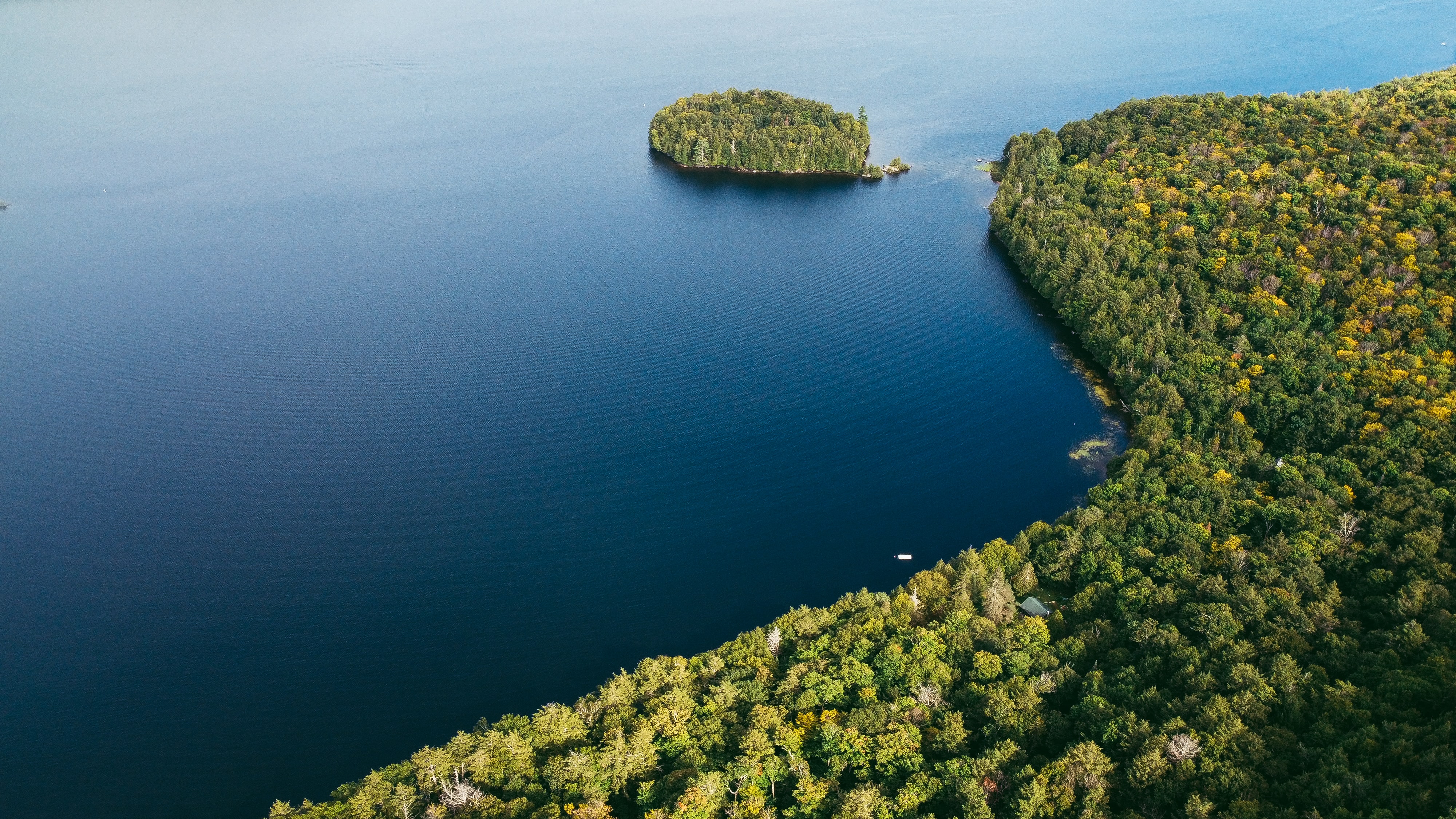 Open waters in Lac Tremblant in Quebec's Mont-Tremblant in the Laurentians region