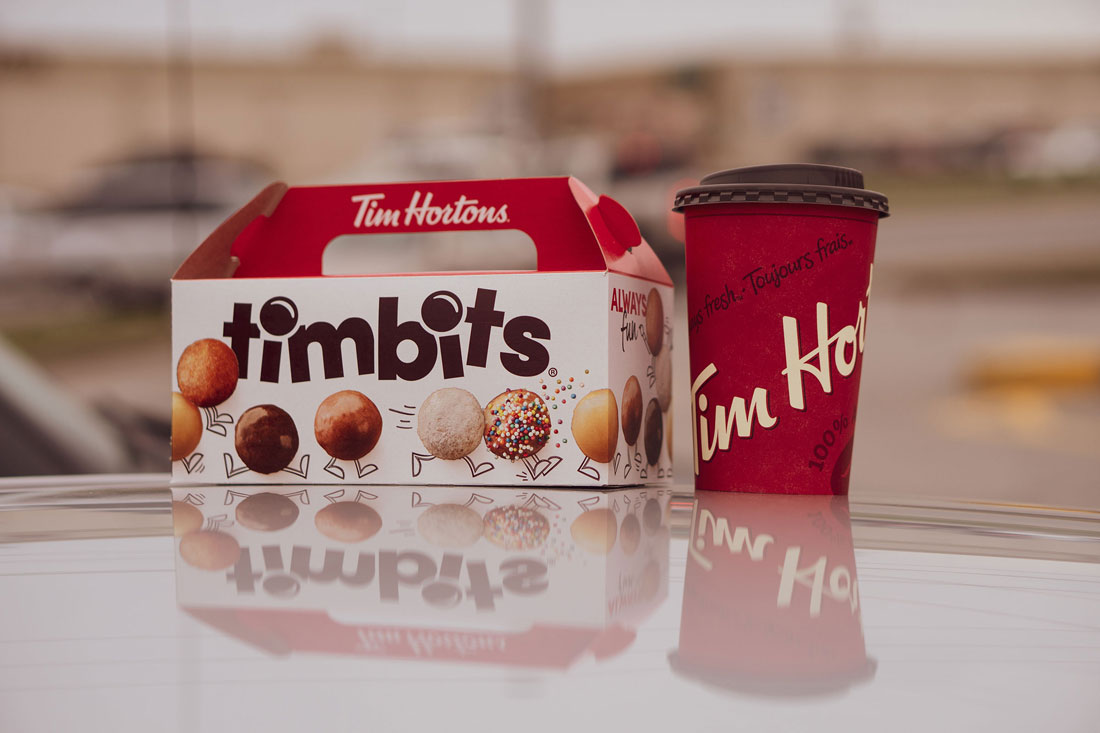 Tim Hortons Timbits donuts and coffee
