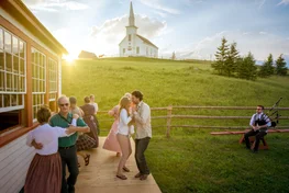 People dancing in Highland Village, Cape Breton
