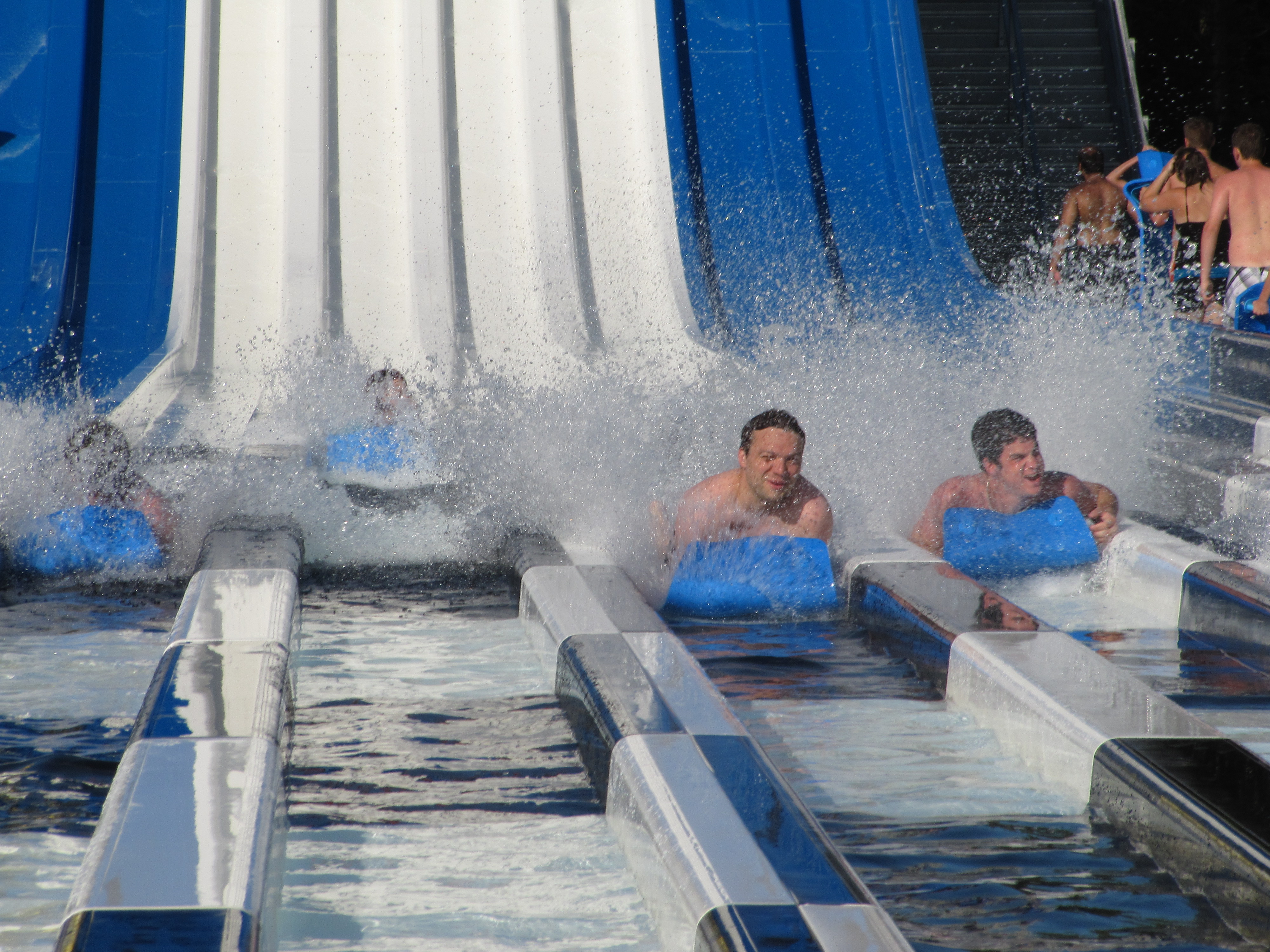 People on a waterslide at the Calypso Park in Ottawa