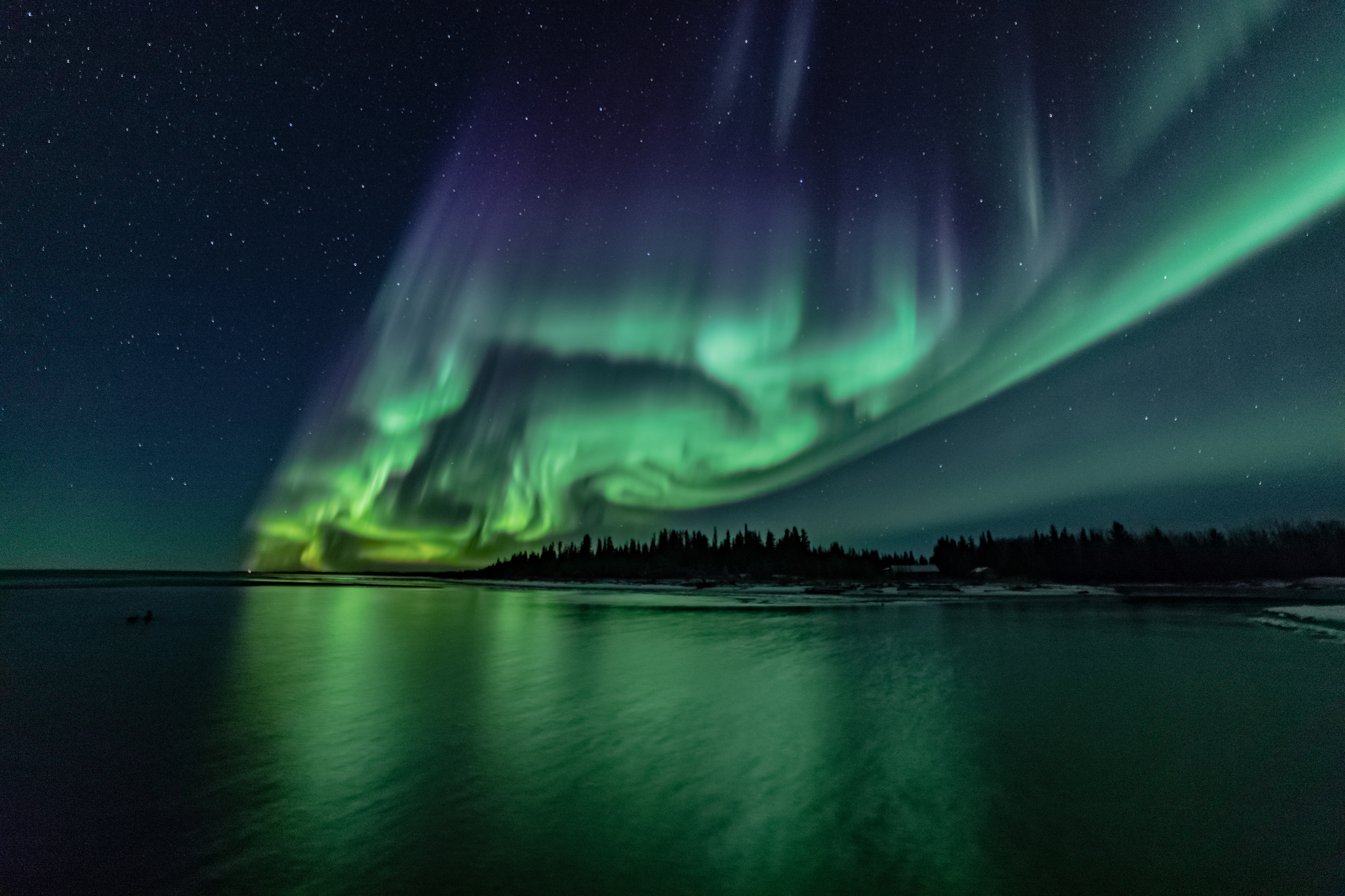 Northern Lights over a lake