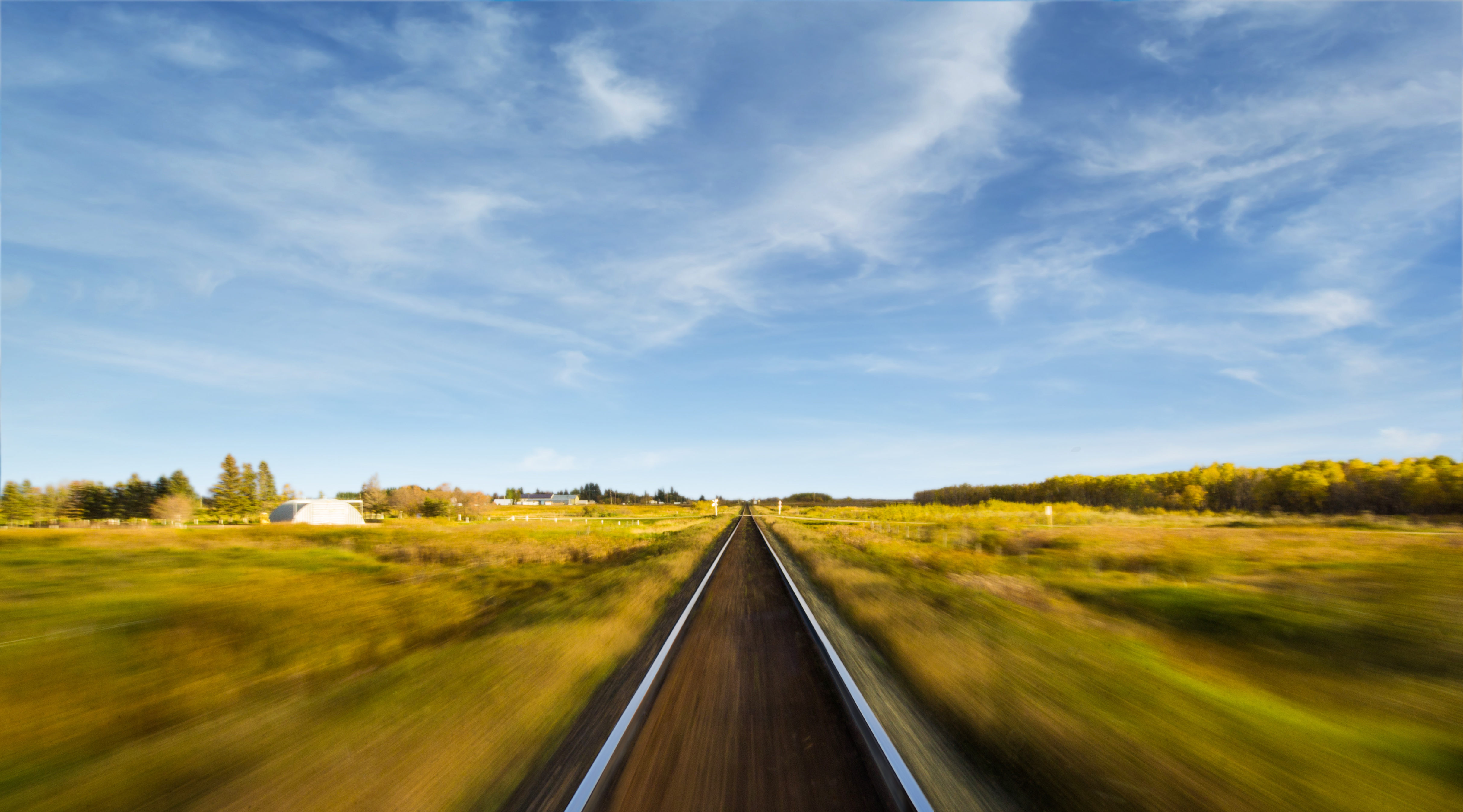 Train tracks in the Canadian Prairies