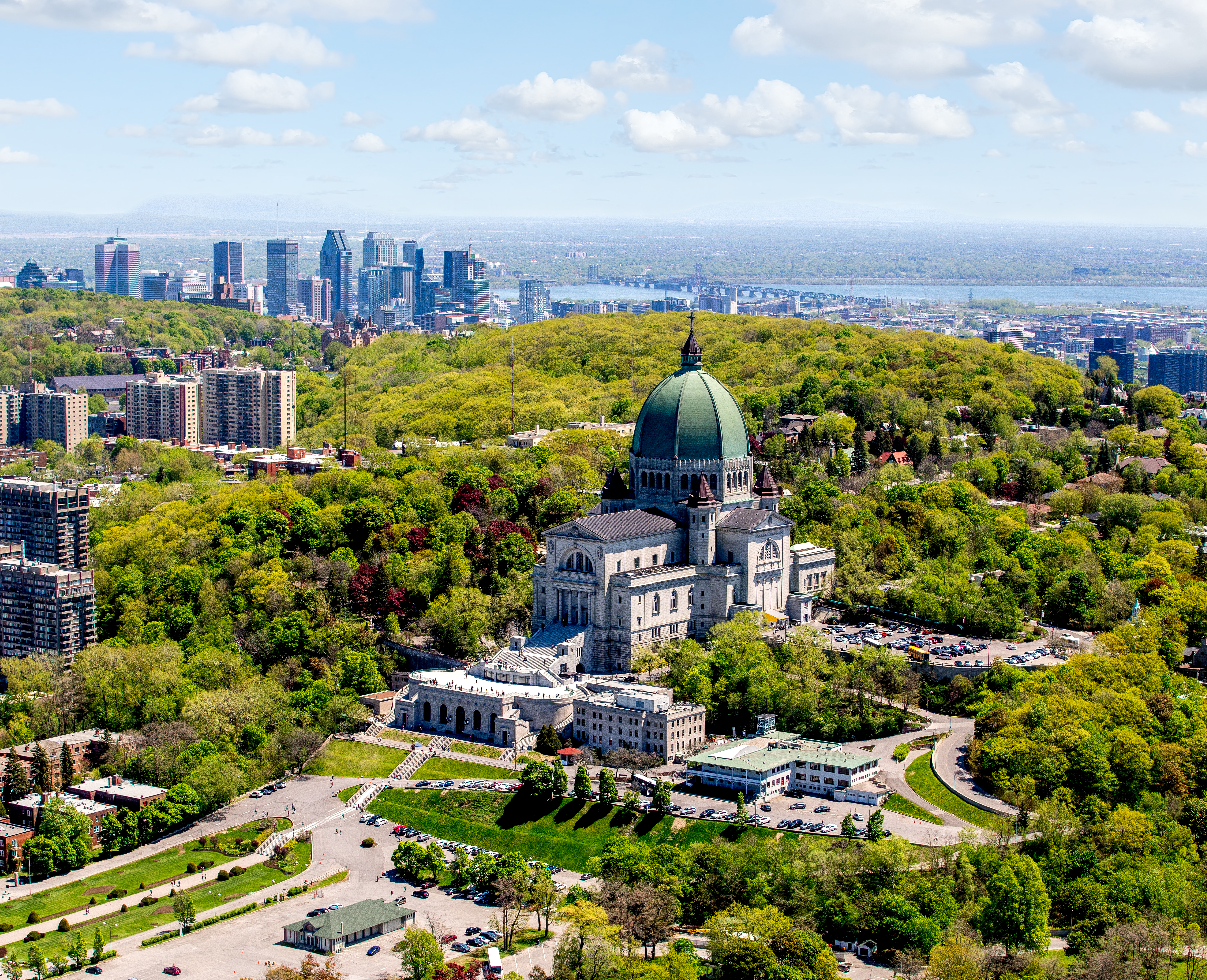 View of Mont Royal and St Joseph's Oratory in summer