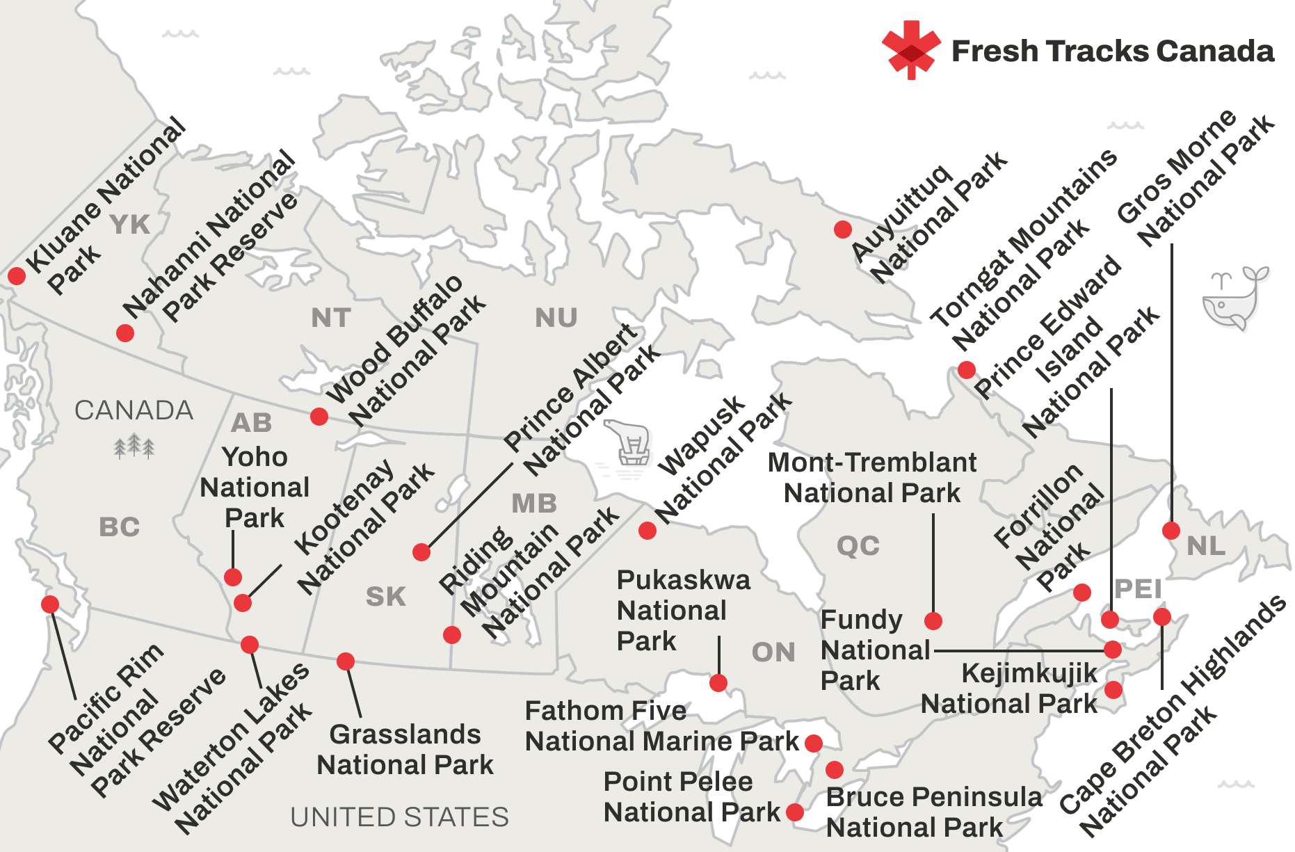 Comprehensive Map of Best National Parks in Canada
