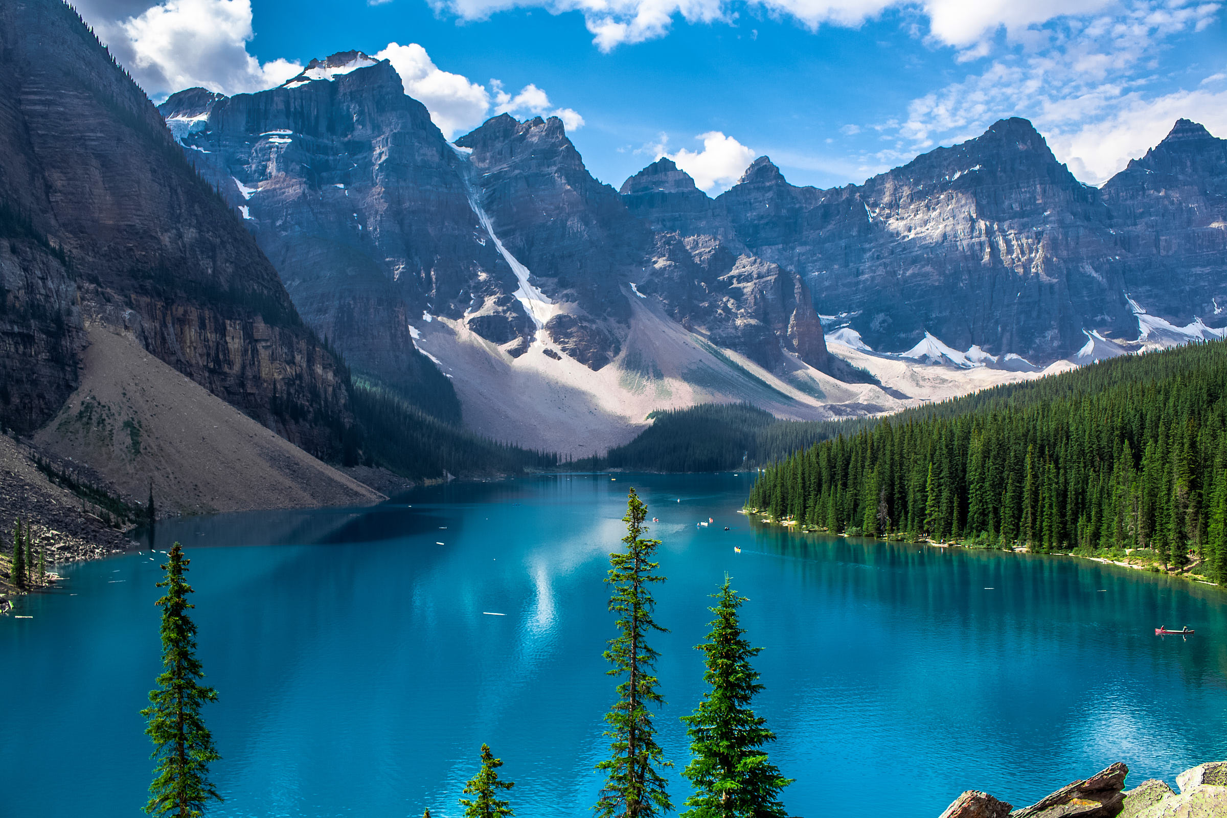 Visit Moraine Lake for fewer crowds than Lake Louise 