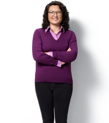 Woman in relaxed cloths standing and looking at the camera