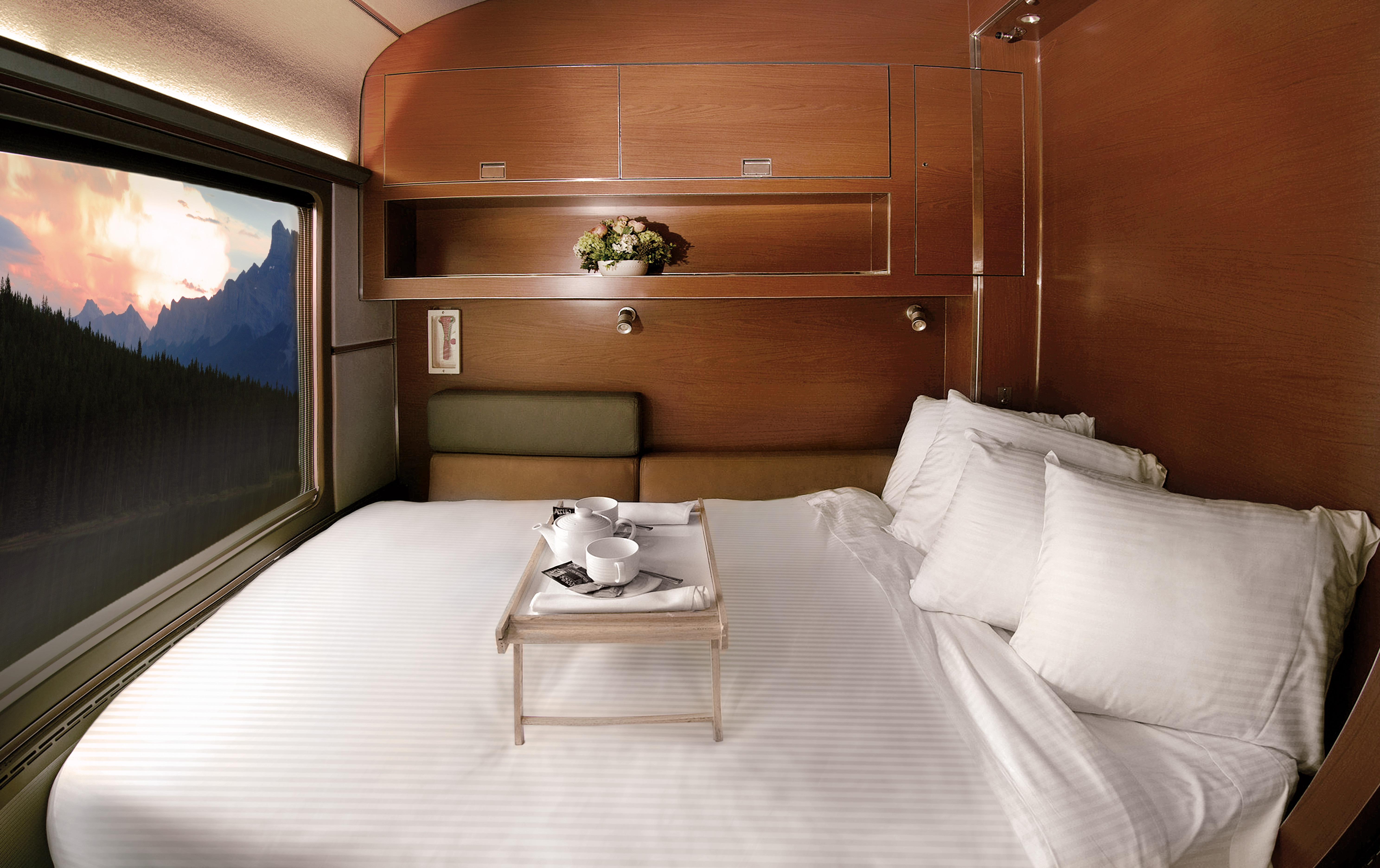 Prestige Class is VIA Rail’s most luxurious and priciest option, offering a private modern cabin with a full-size bed.
