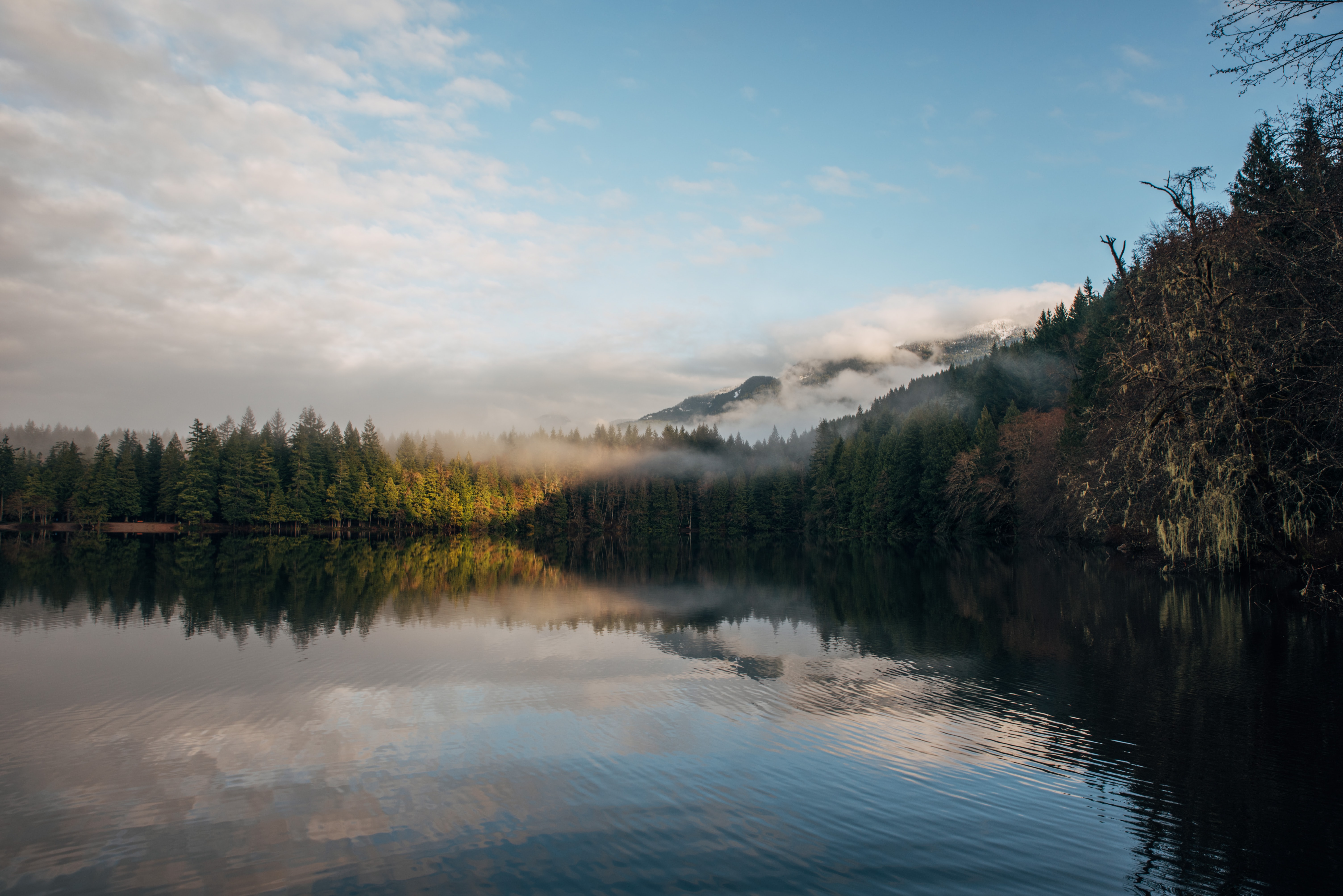 Alice Lake and surrounding mountains in remote area north of Squamish