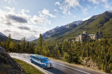 A vintage bus tour through the Rockies