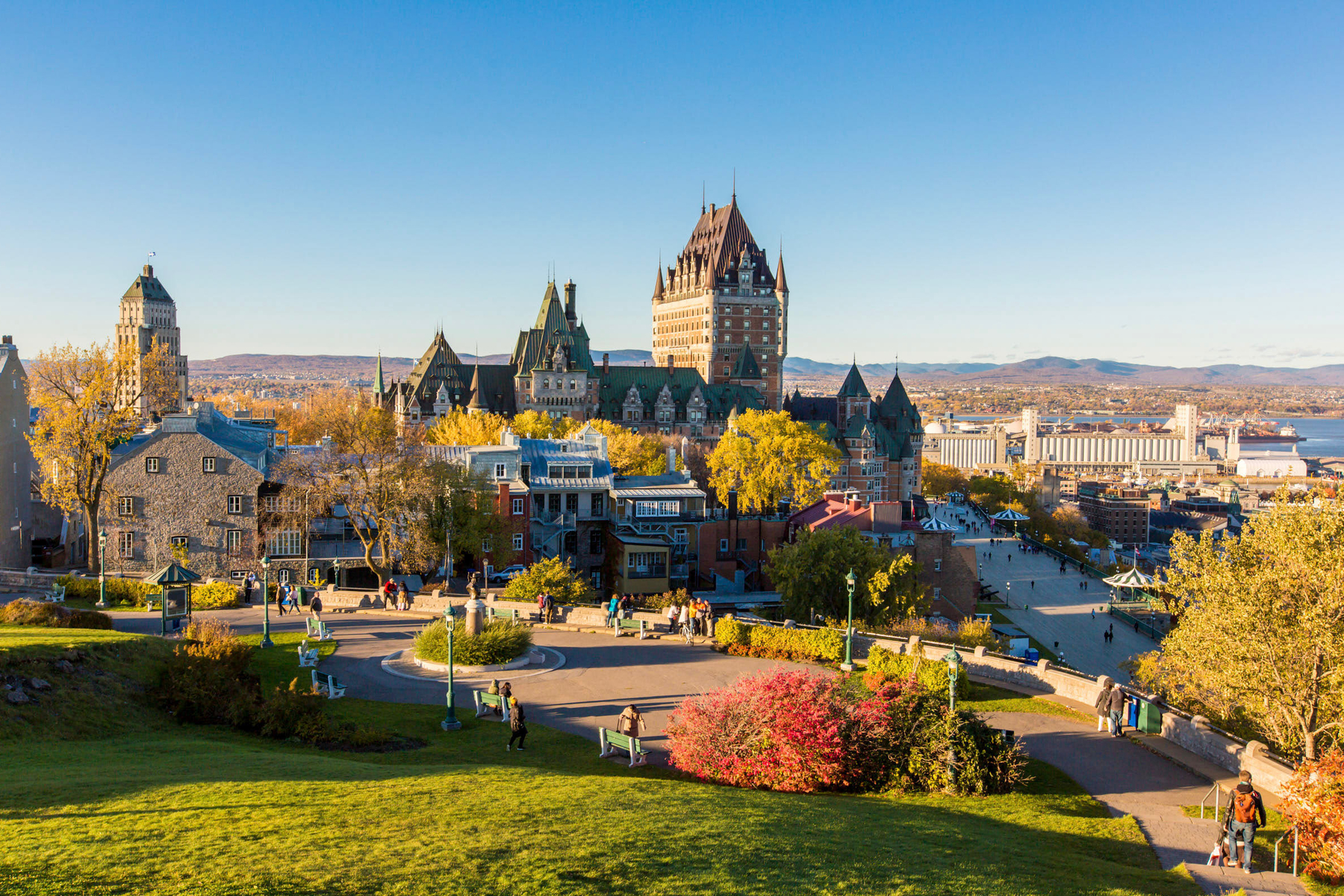 Frontenac Castle in Old Quebec City, a destination on Canadian train trips for FIFA 2026 fans