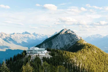 Banff Gondola from above, beautiful mountain scenery