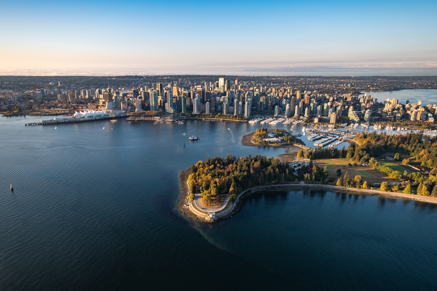 Aerial view of Vancouver and Stanley Park