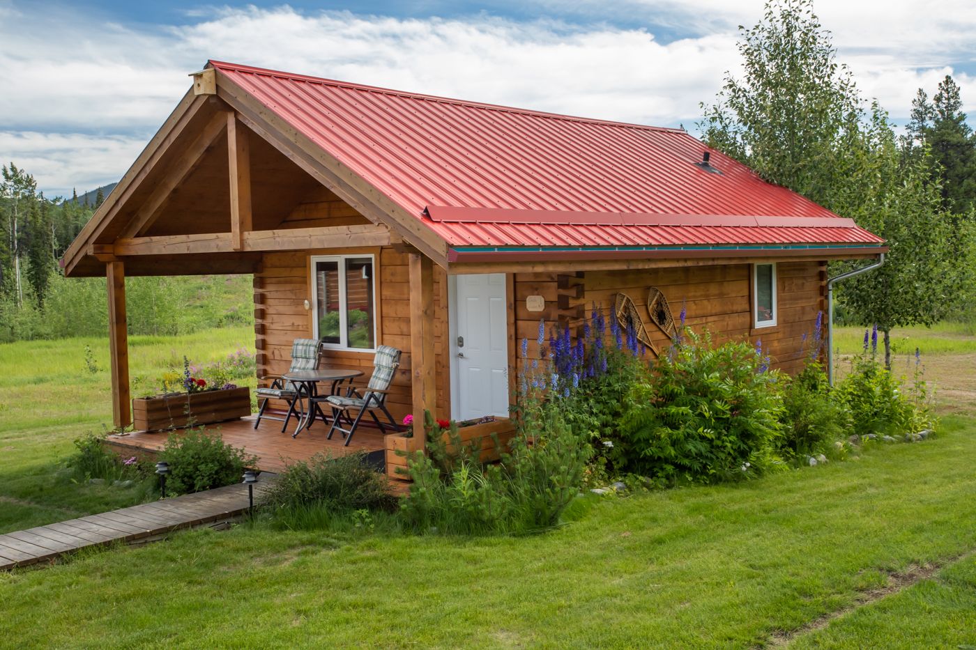 Rustic remote cabin exterior in Whitehorse YUkon
