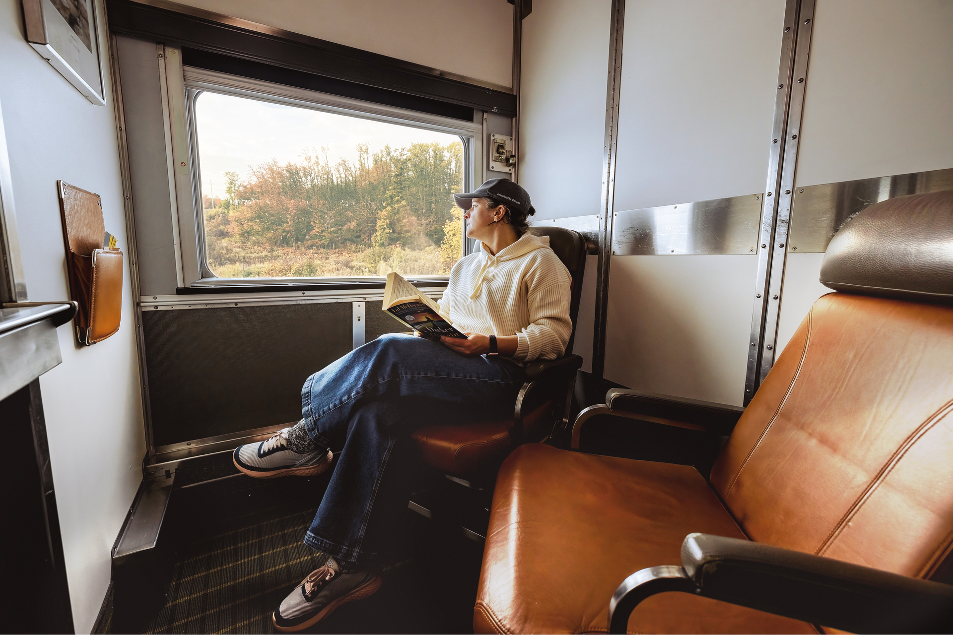 Overnight sleeper train experience cabin for 2 with chairs