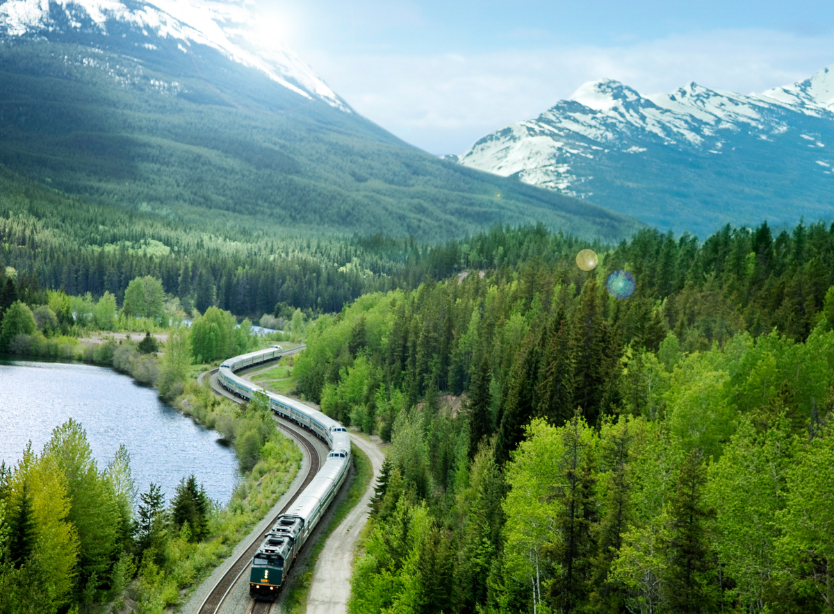 VIA Rail train to Jasper, Canadian Rockies 