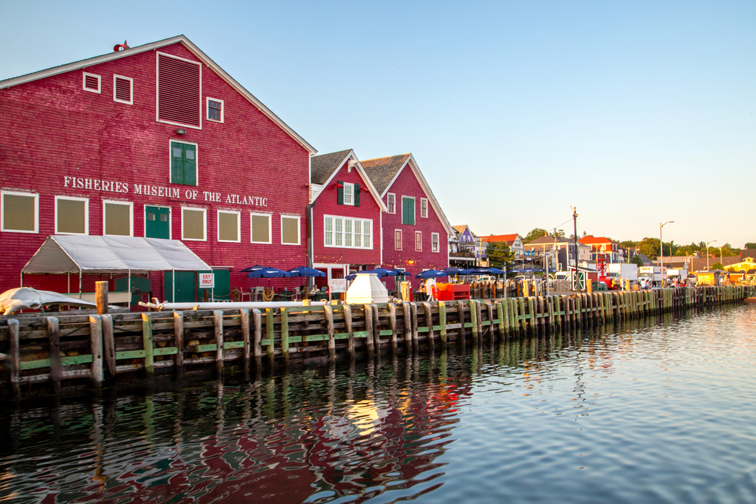 The Fisheries Museum and seafood restaurants during fall in Nova Scotia. 