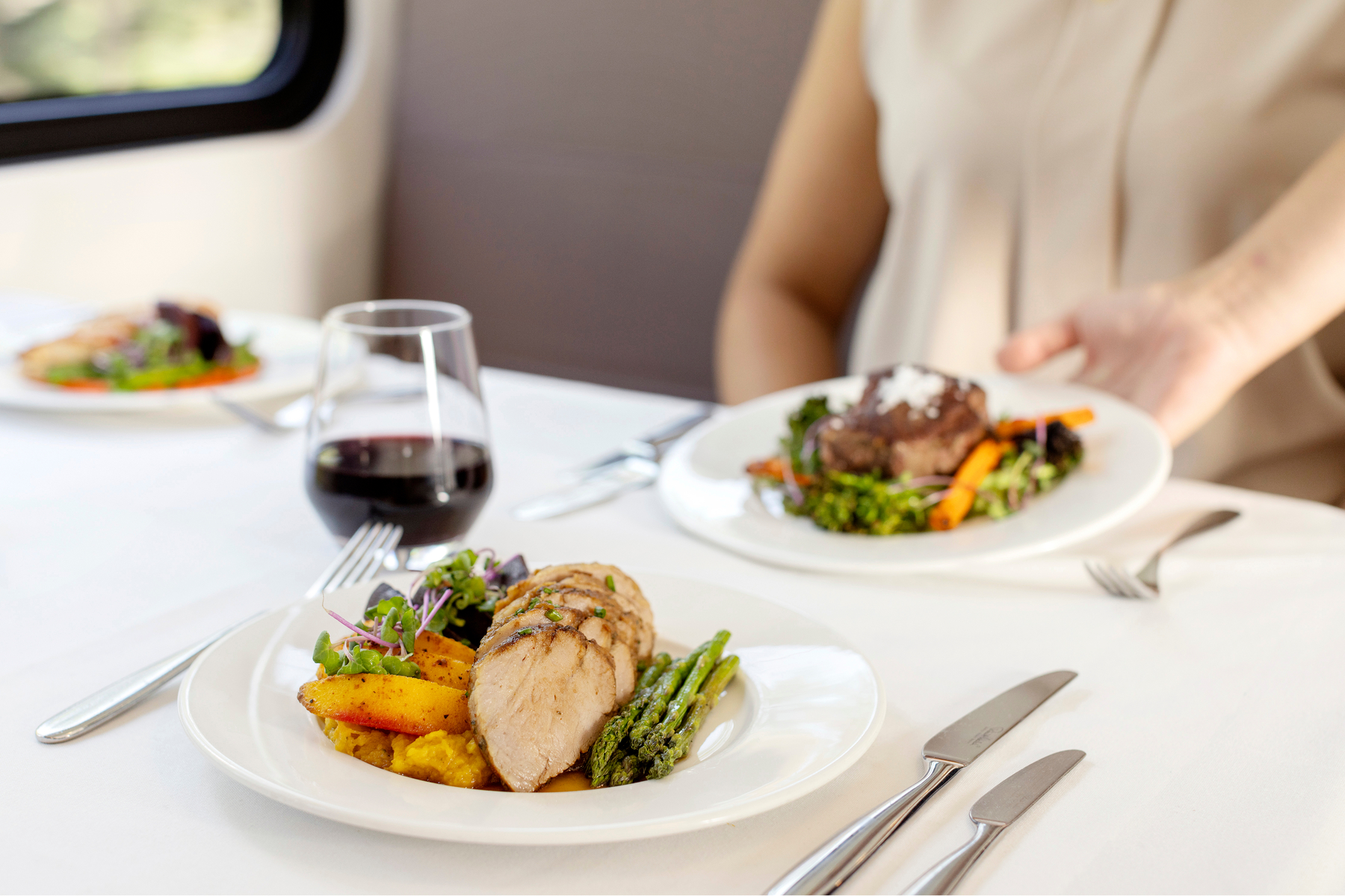 Fraser Valley Chicken Paillard GoldLeaf Culinary onboard Rocky Mountaineer coach