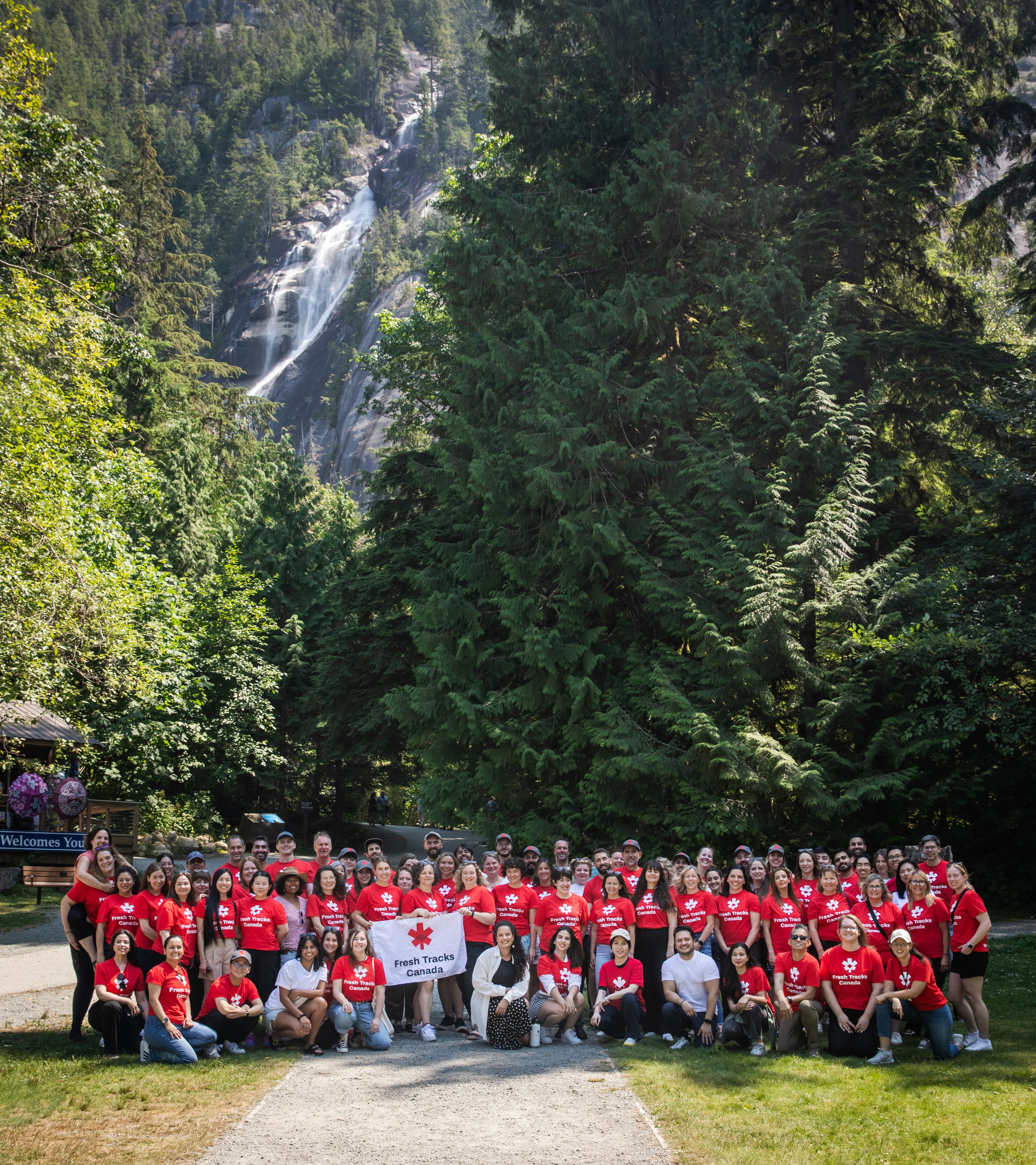 Fresh Tracks Canada staff standing in front of trees