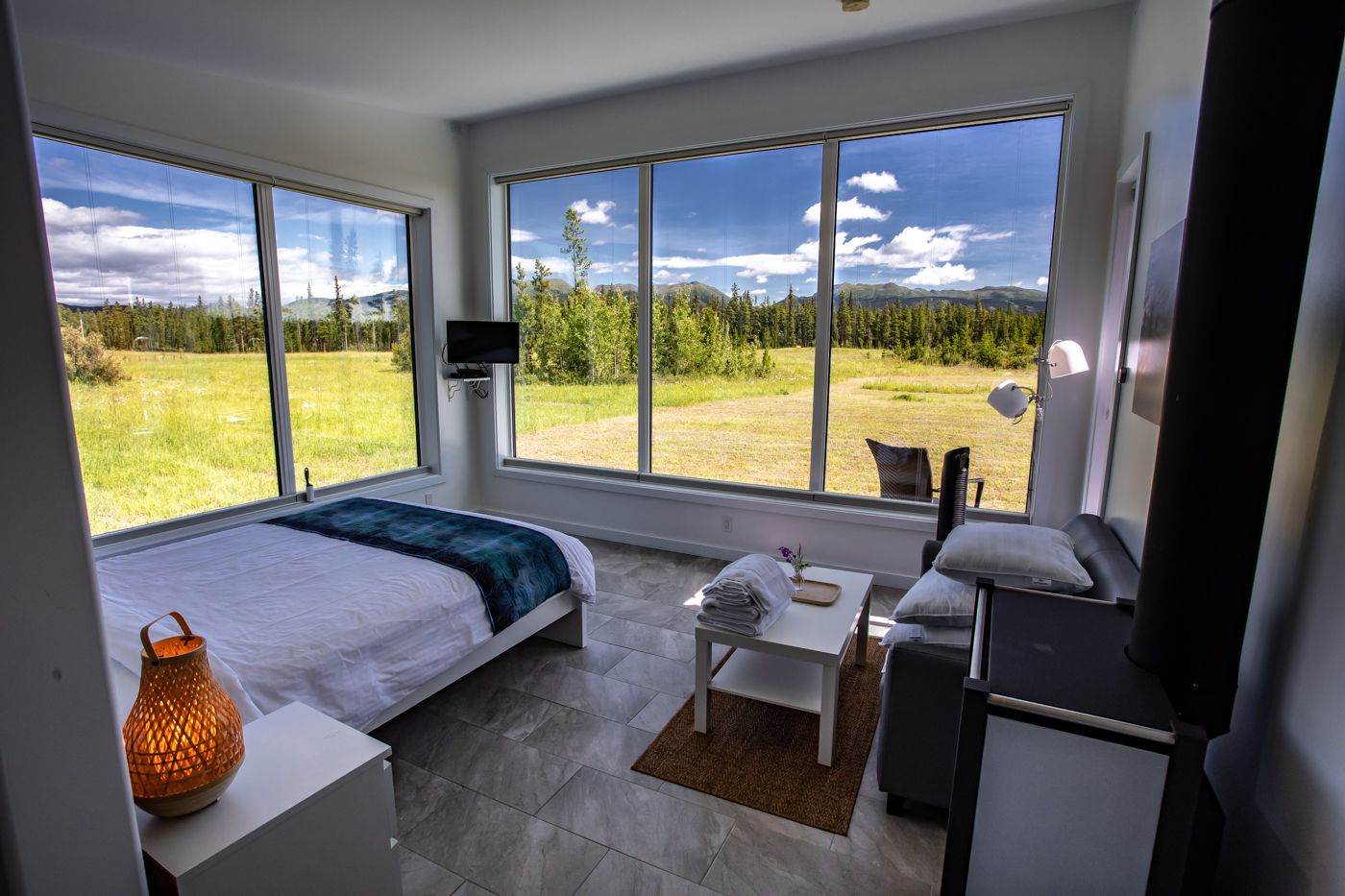 modern cabin view within remote resort whitehorse yukon