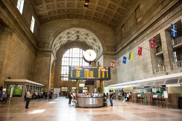 Interior of Toronto's Union Station on Day 1 of a cross-Canada sleeper train trip