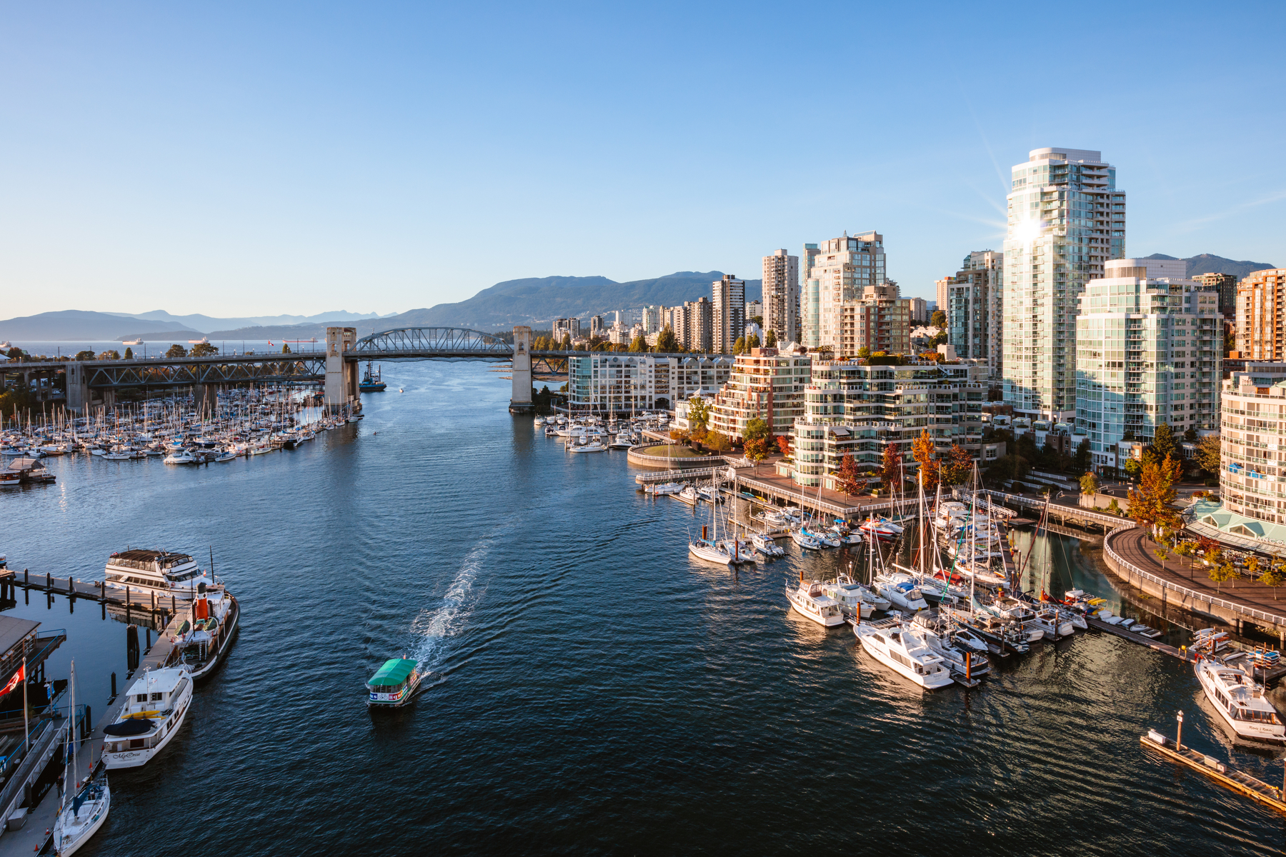 False Creek waterfront view in Vancouver city