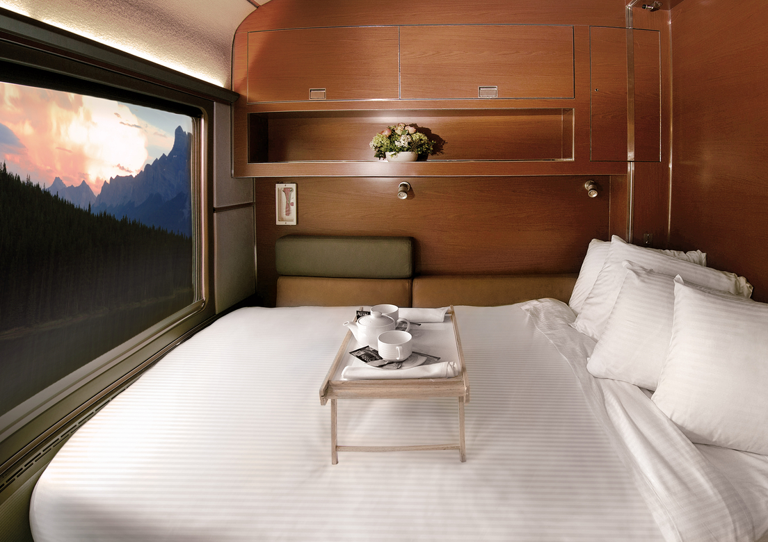 Prestige luxury cabin on a Vancouver train trip 