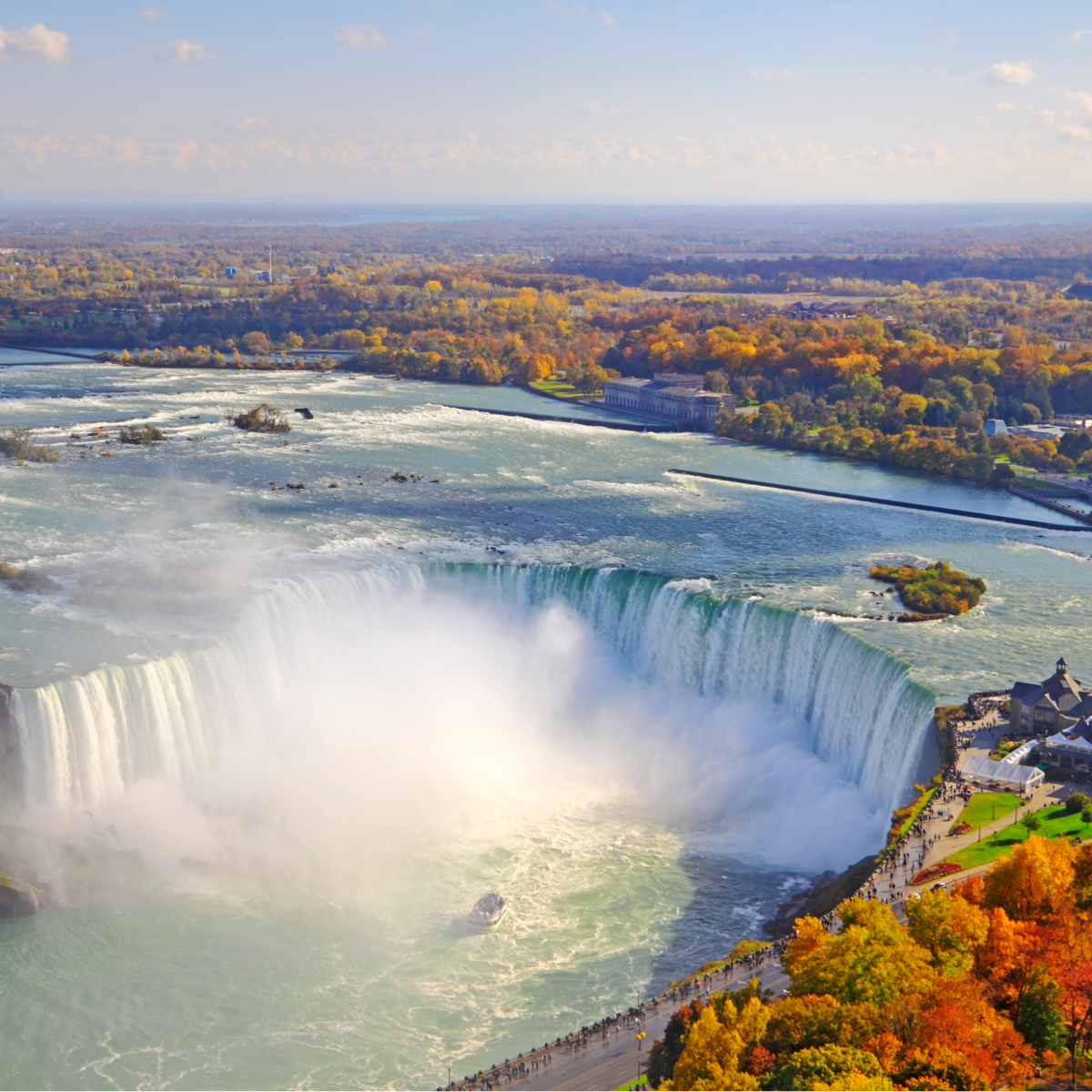 Niagara Falls scenic aerial view in autumn