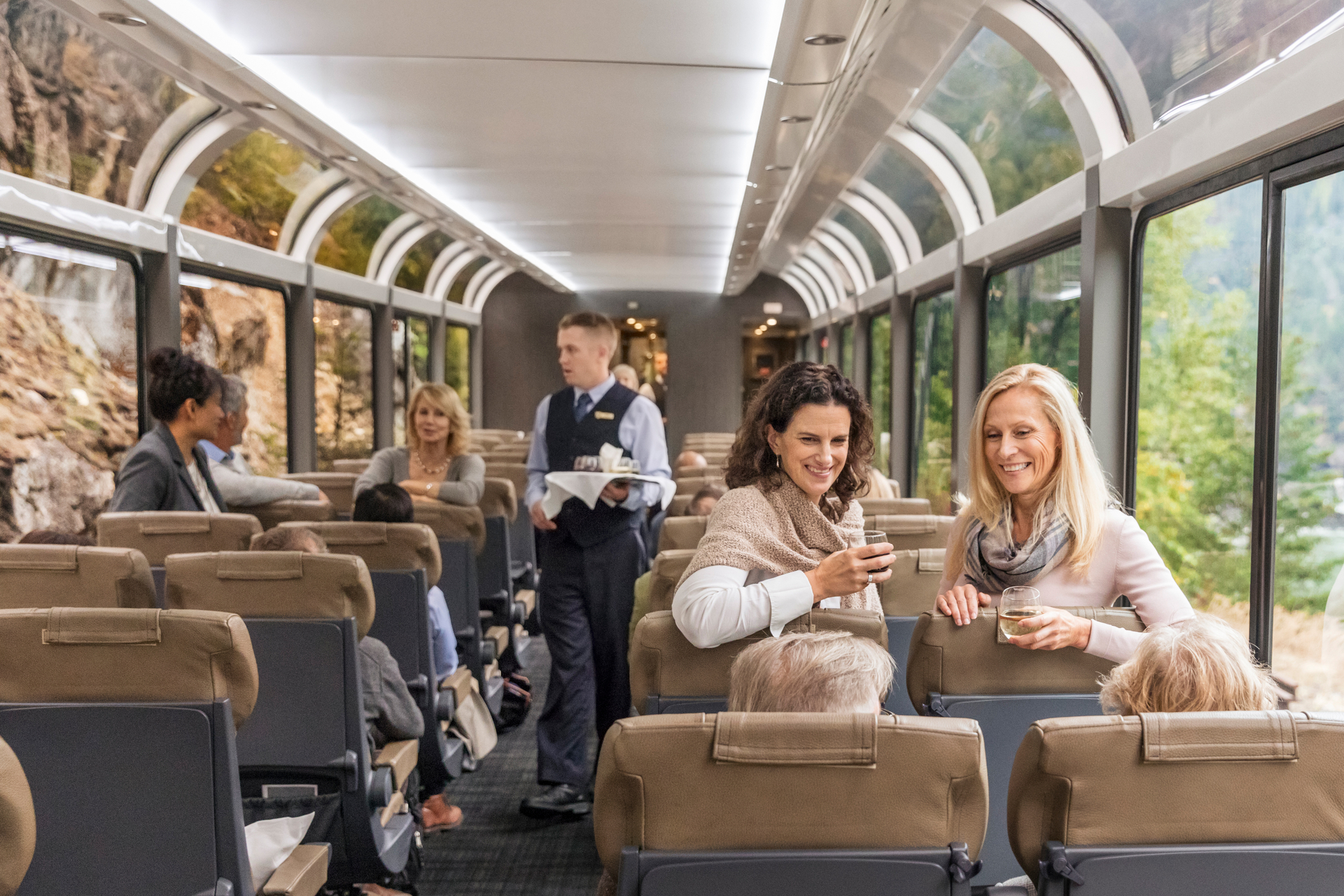Rocky Mountaineer SilverLeaf has fewer stairs. 