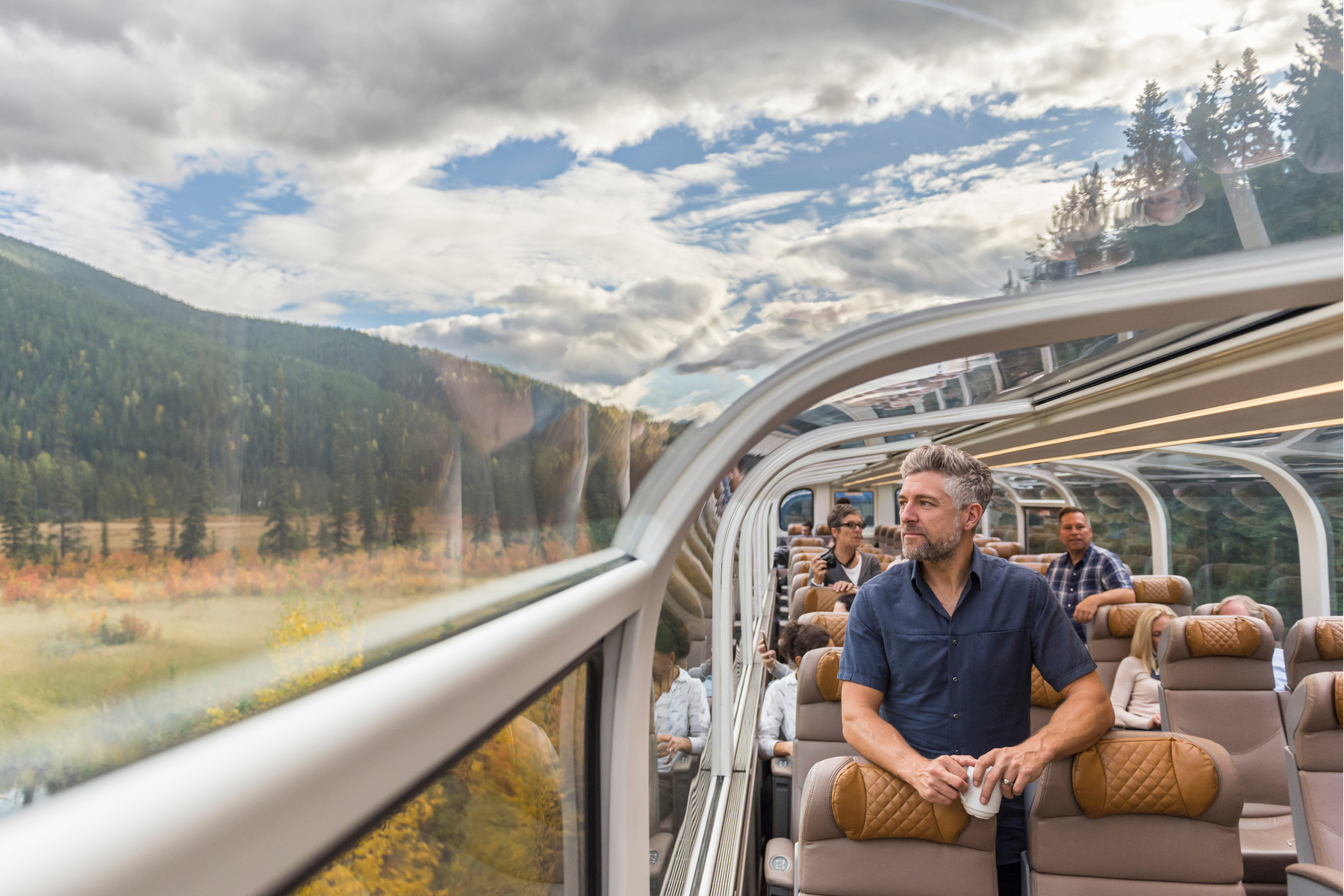 Alaska cruise and train tour experience: Rocky Mountaineer train car