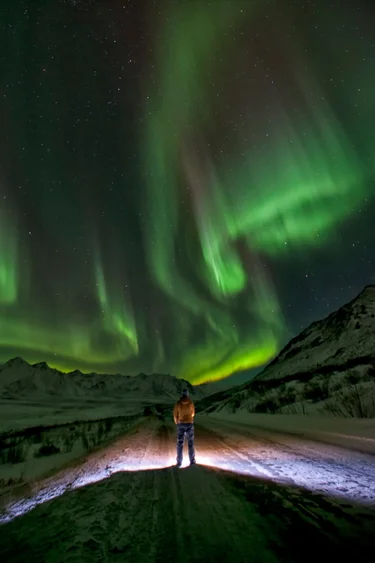 Northern Lights near the Dempster Highway in the Tombstone Territorial Park and Peel Watershed during winter