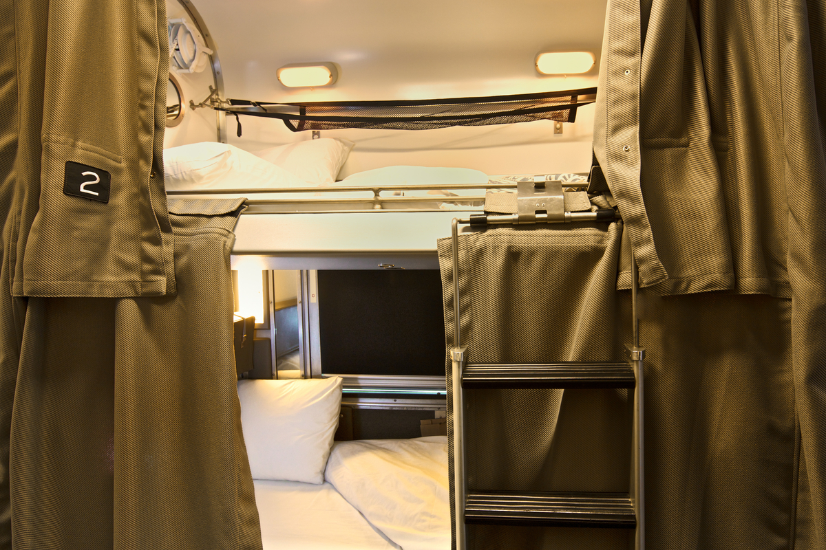 Upper and lower Sleeper Plus Class berths on The Canadian train