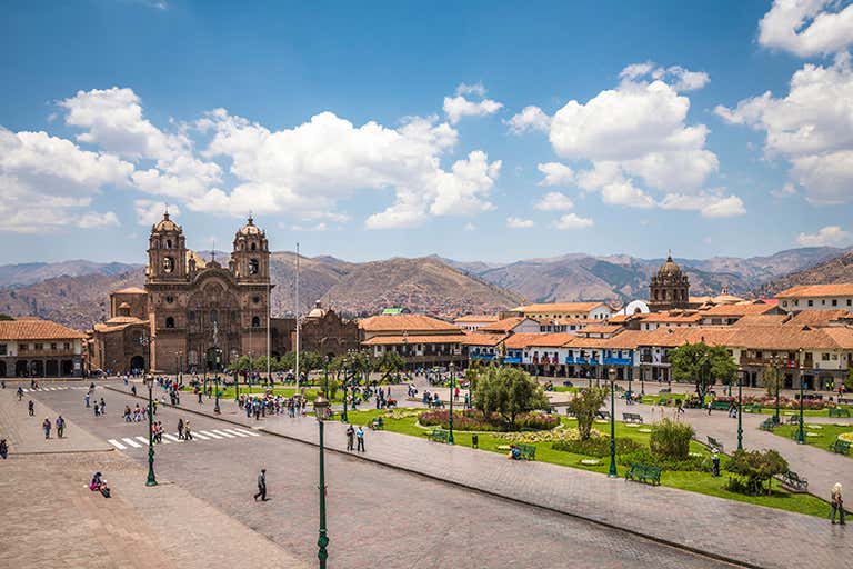 Plaza de Armas bustling with activity