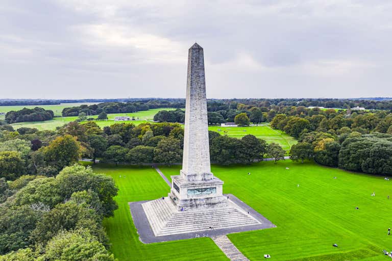 Aerial view of the Wellington Monument in Phoenix Park, Dublin.