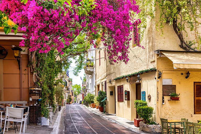 A quiet residential street with traditional charm.