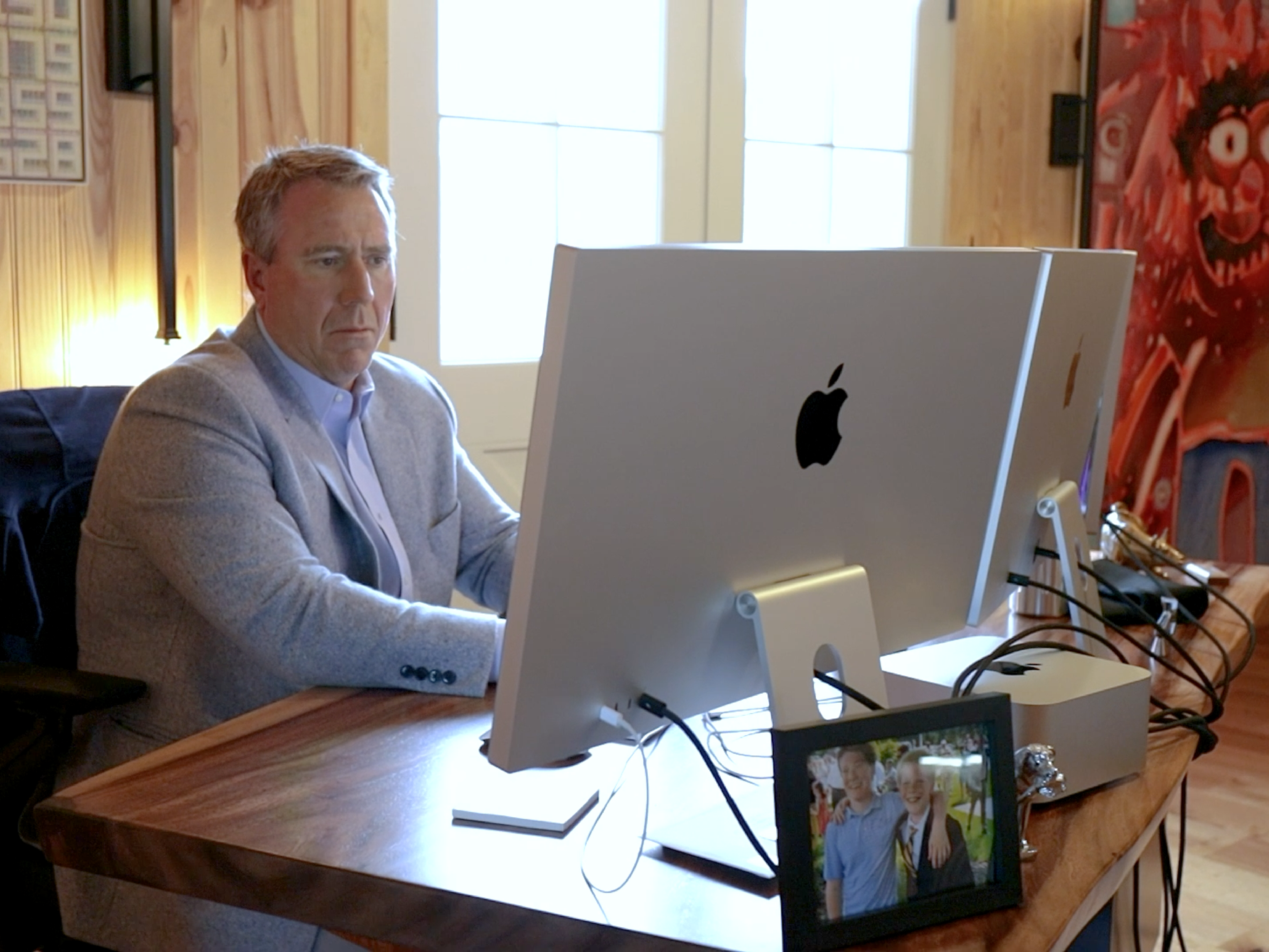 Porter at his desk