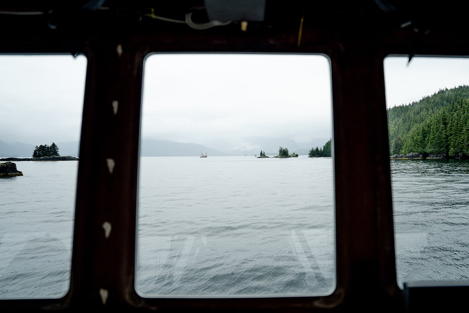 View from the wheelhouse of the F/V Lucid Dream.
