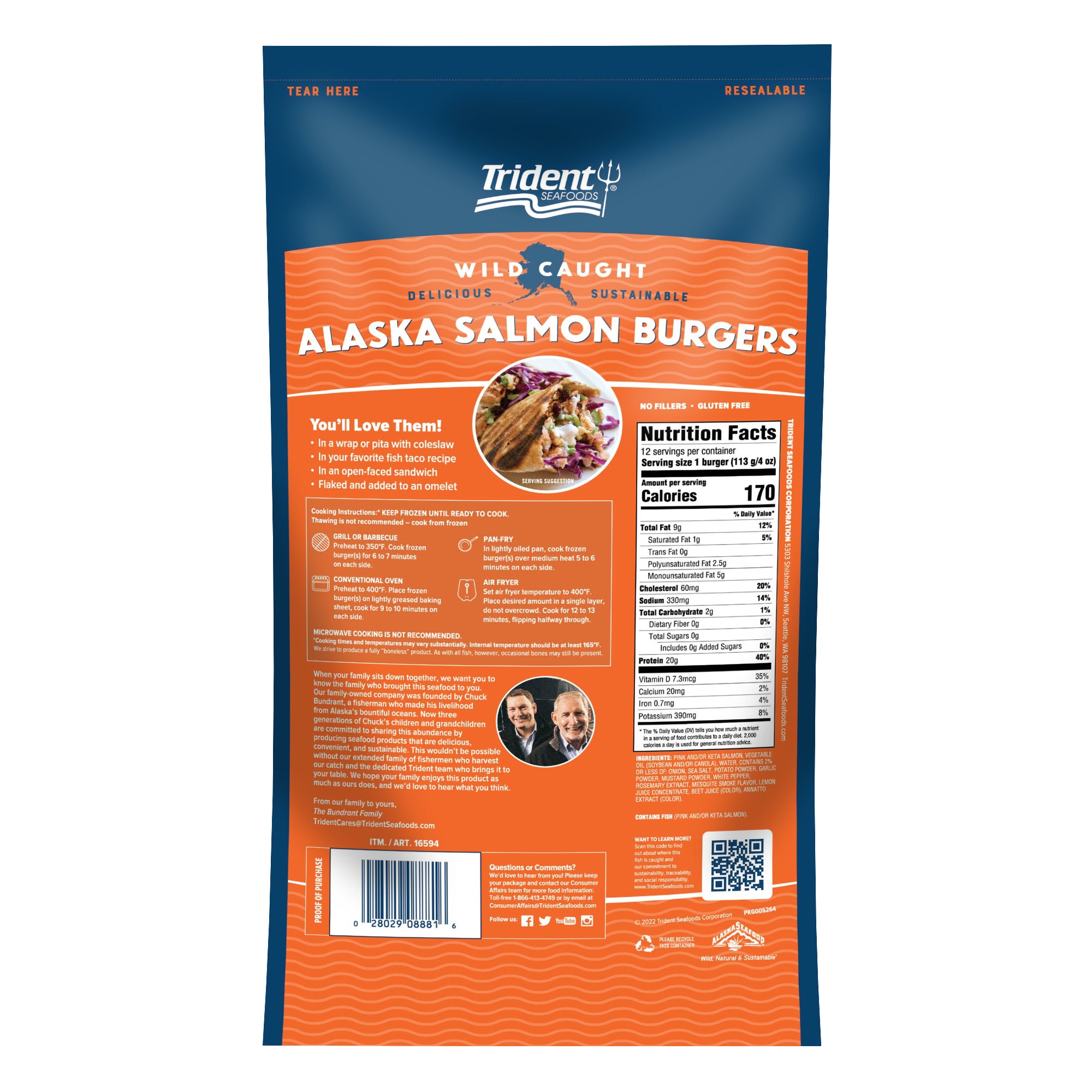 Alaska Salmon Burgers (12 count) slide 1