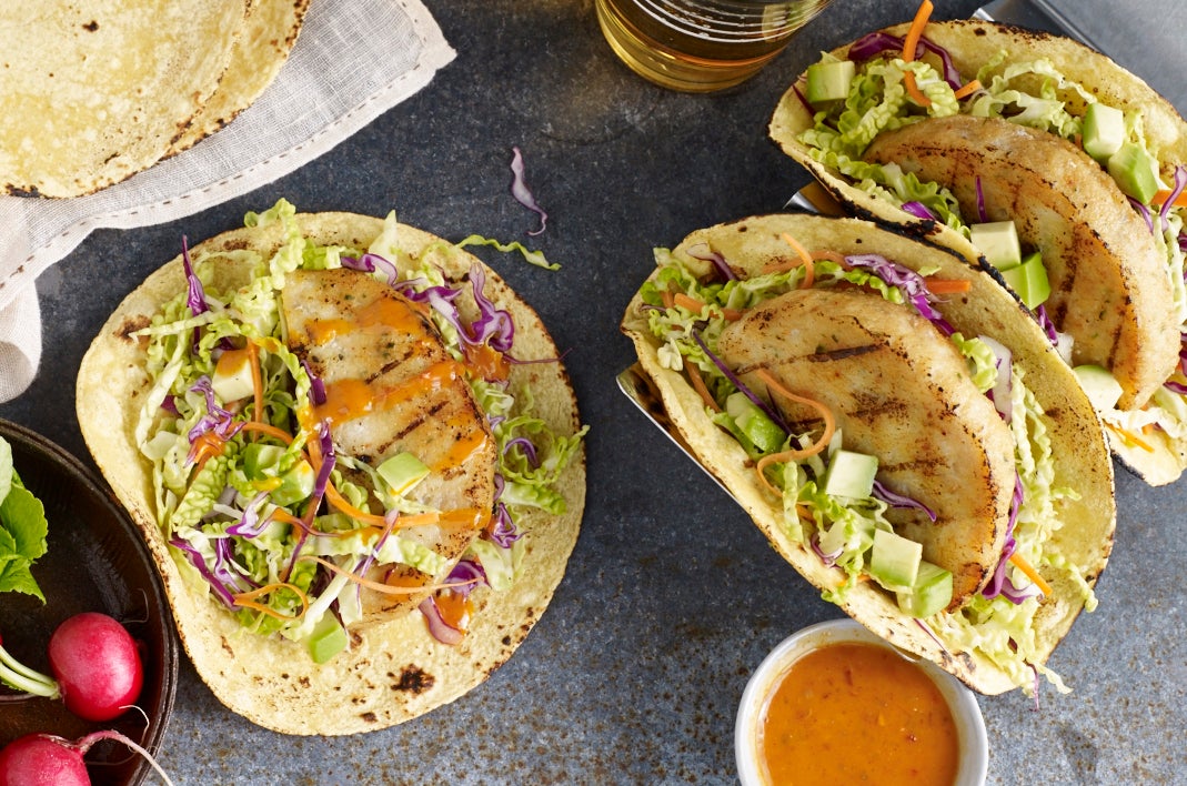 Wild Alaska Pollock Asian Tacos with Ginger Slaw