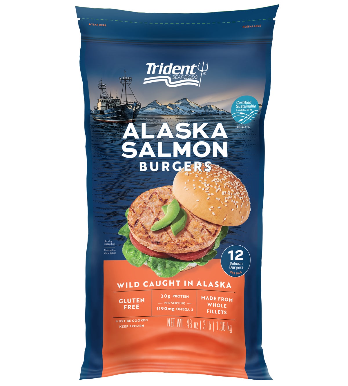 Alaska Salmon Burgers (12 count)