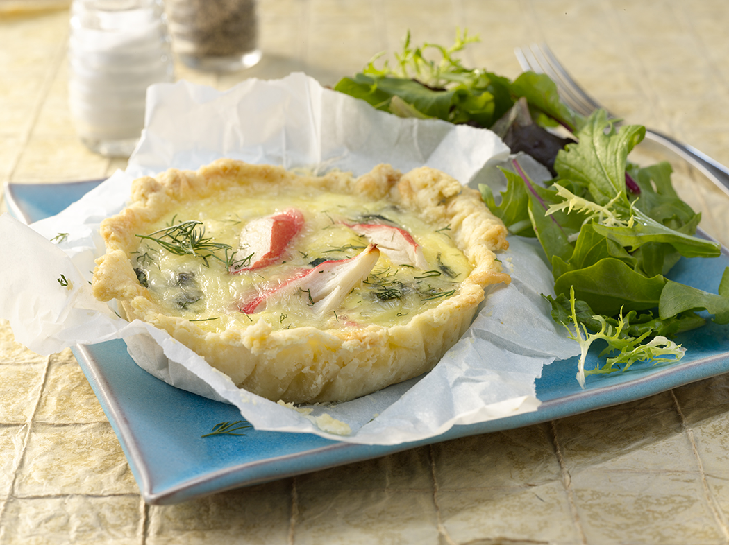 Seafood Quiche with Imitation Crab Recipe | Louis Kemp | Recipes | Trident Seafoods