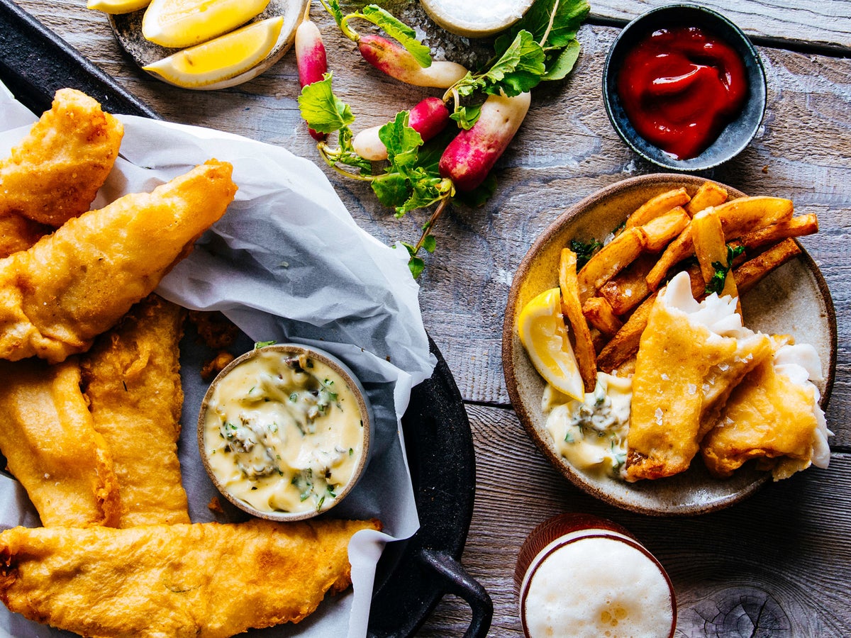 Wild Alaska Pollock & Chips with Remoulade and Radishes